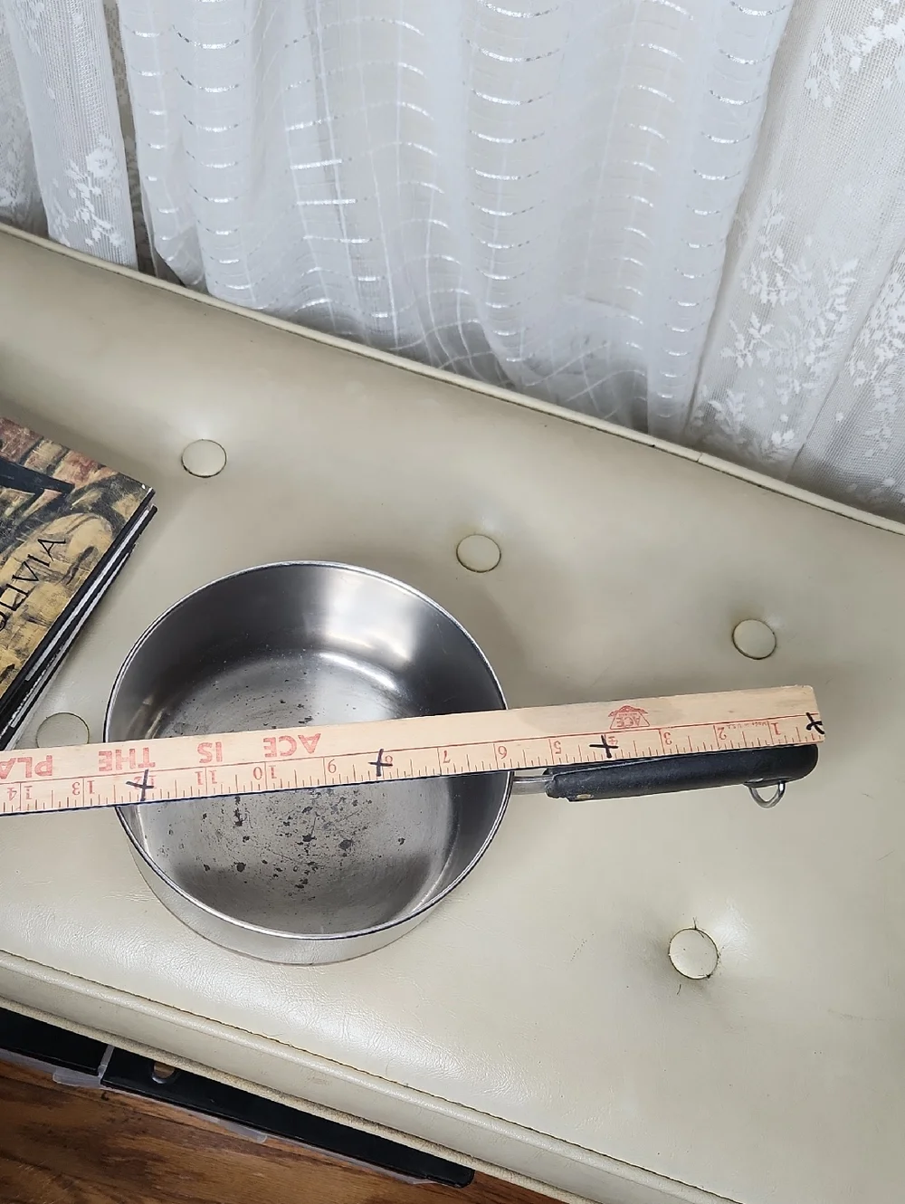 vintage 1801 Revere Ware stainless steel saucepan with a copper-clad bottom